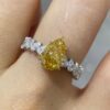 Two-Tone 18K Gold Five-Prong Pear Diamond Ring