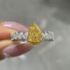 Two-Tone 18K Gold Five-Prong Pear Diamond Ring