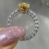 Two-Tone 18K Gold Five-Prong Pear Diamond Ring