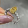 Two-Tone 18K Gold Five-Prong Pear Diamond Ring