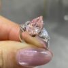 Two-Tone 18K Rose and White Gold Three-Prong Pear Pink Diamond Ring