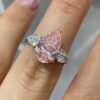Two-Tone 18K Rose and White Gold Three-Prong Pear Pink Diamond Ring