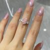 Two-Tone 18K Rose and White Gold Three-Prong Pear Pink Diamond Ring