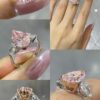 Two-Tone 18K Rose and White Gold Three-Prong Pear Pink Diamond Ring