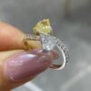 Two-Tone 18K Gold Heart-Cut Yellow and White Diamond Ring