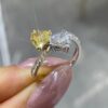 Two-Tone 18K Gold Heart-Cut Yellow and White Diamond Ring
