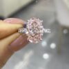 18K Gold Four-Prong Oval Pink Diamond Ring