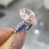 18K Gold Four-Prong Oval Pink Diamond Ring