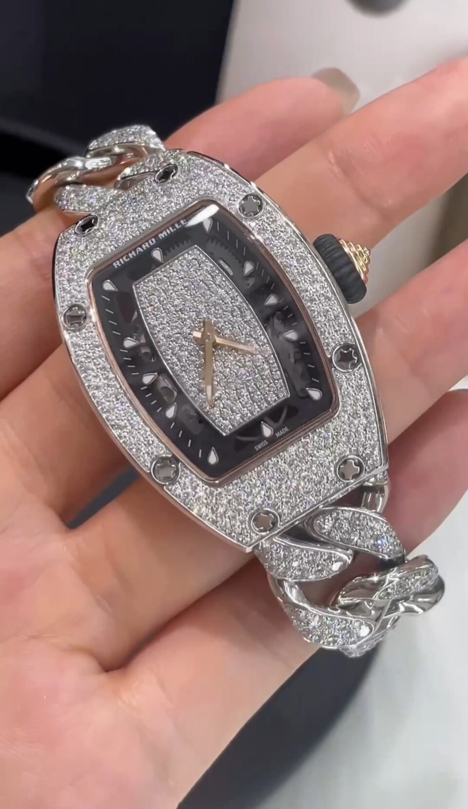 18K Gold Diamond-Set Luxury Watch