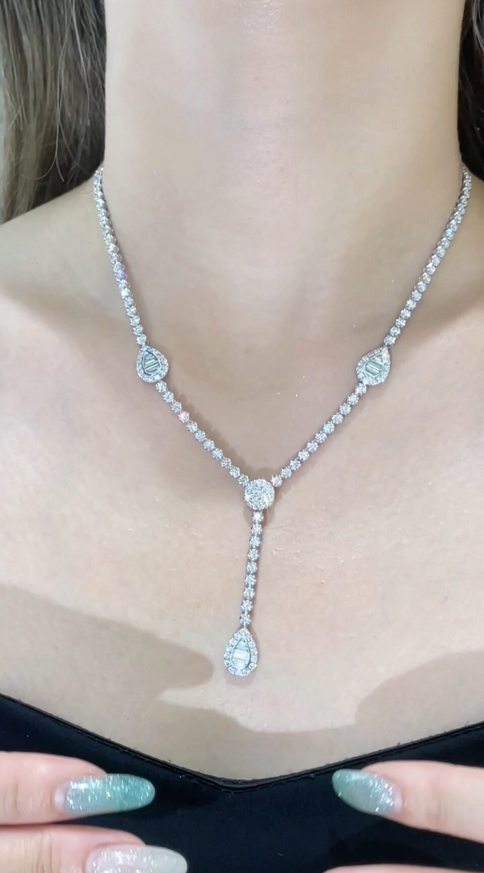 PT950 Diamond Adjustable Necklace