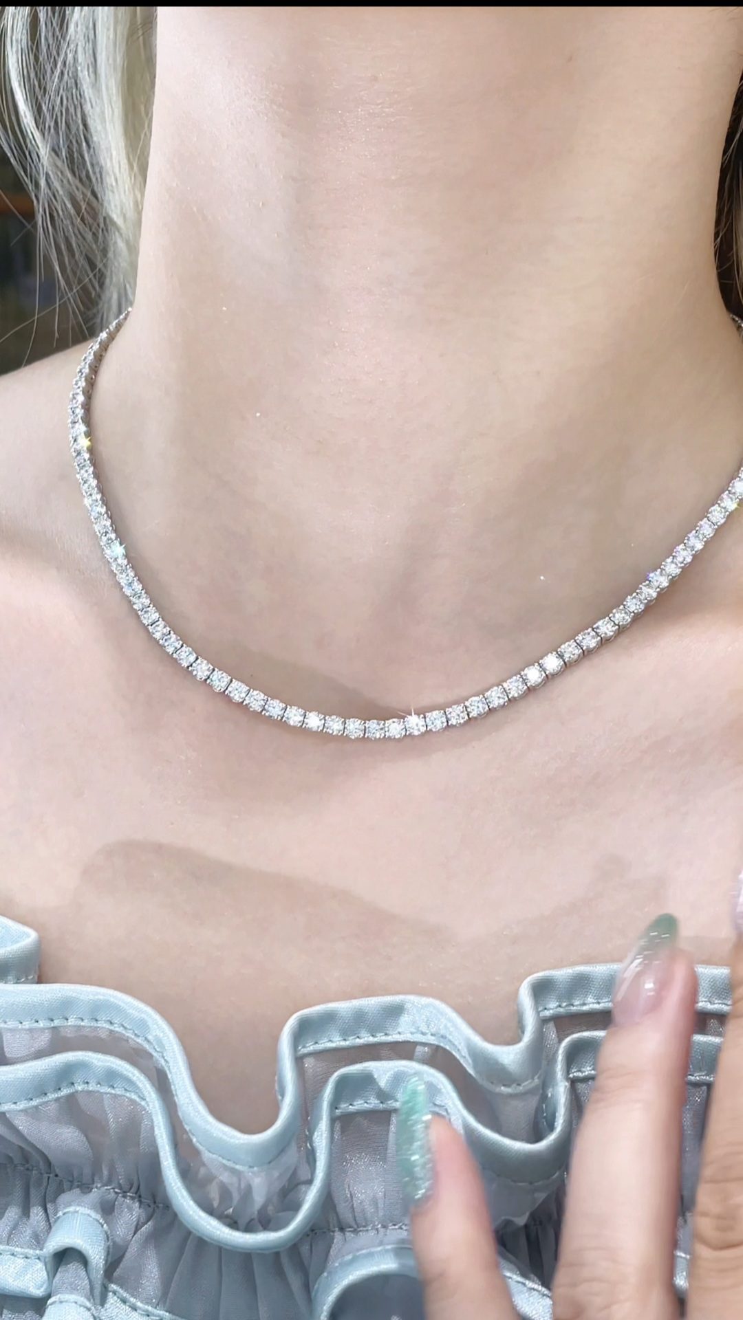 18K Gold Fully Set Diamond Necklace