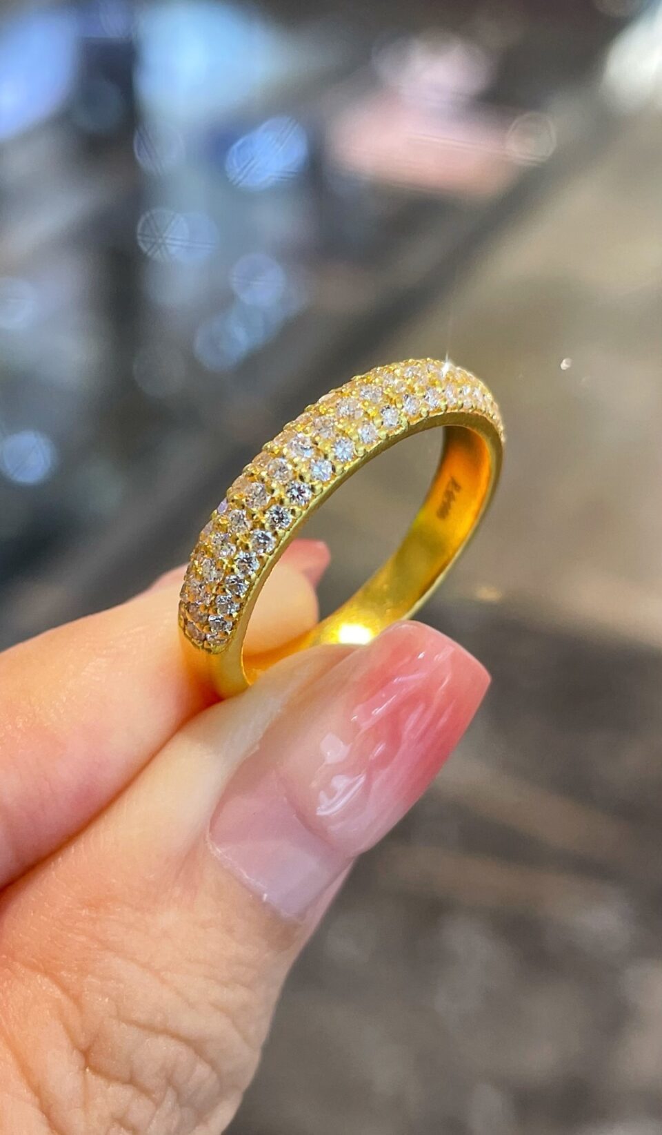 24K Pure Gold 0.511 Carat Multi-Stone Pavé Diamond Ring